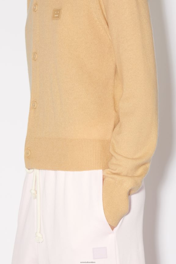 Acne Studios cardigan girocollo abbigliamento beige biscotto 0N8X79