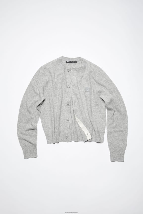 Acne Studios cardigan girocollo abbigliamento grigio chiaro melange 0N8X80