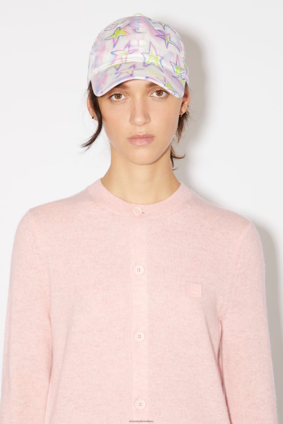 Acne Studios cardigan girocollo abbigliamento rosa melange sfumato 0N8X90