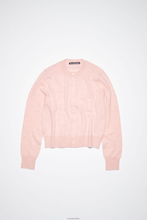 Acne Studios cardigan girocollo abbigliamento rosa melange sfumato 0N8X90