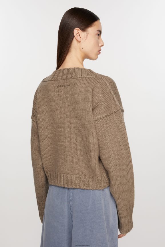 Acne Studios cardigan in maglia abbigliamento marrone fango 0N8X70