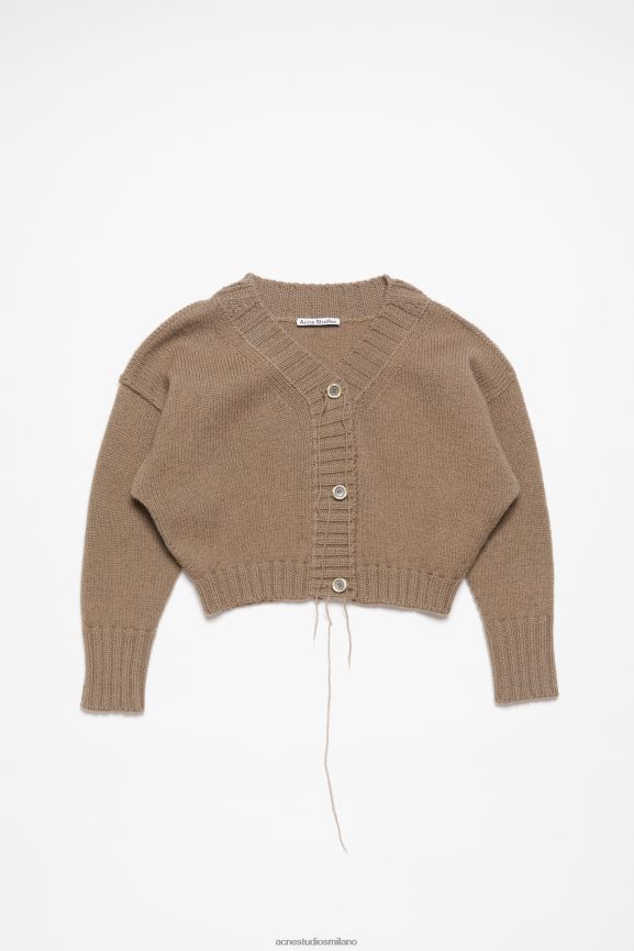 Acne Studios cardigan in maglia abbigliamento marrone fango 0N8X70