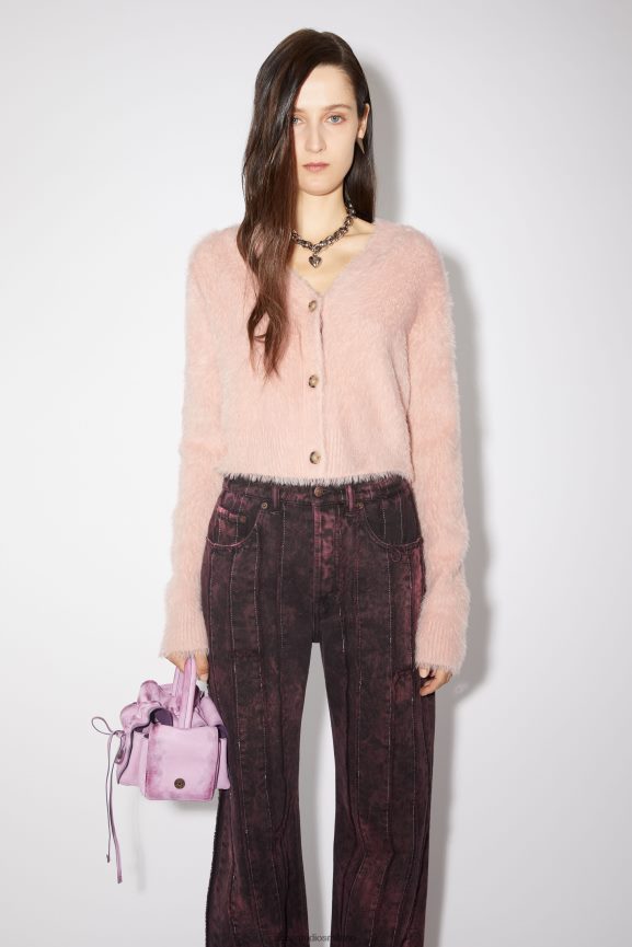 Acne Studios cardigan in maglia soffice abbigliamento rosa polveroso 0N8X103