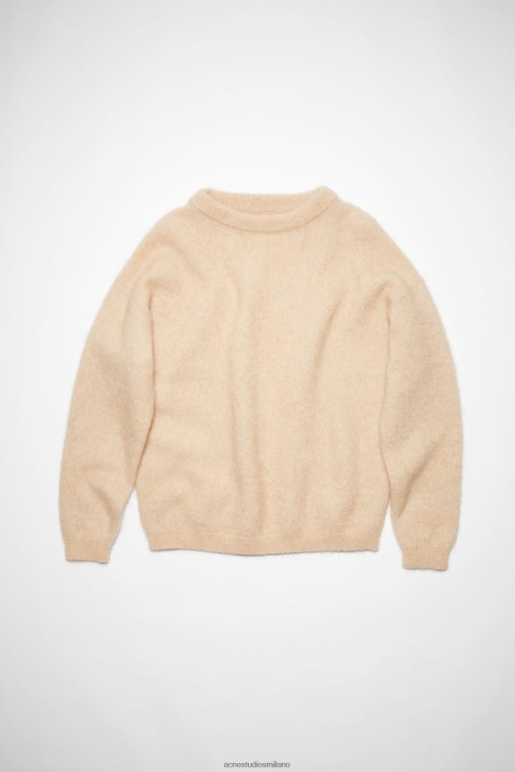 Acne Studios maglione girocollo abbigliamento beige caldo 0N8X426