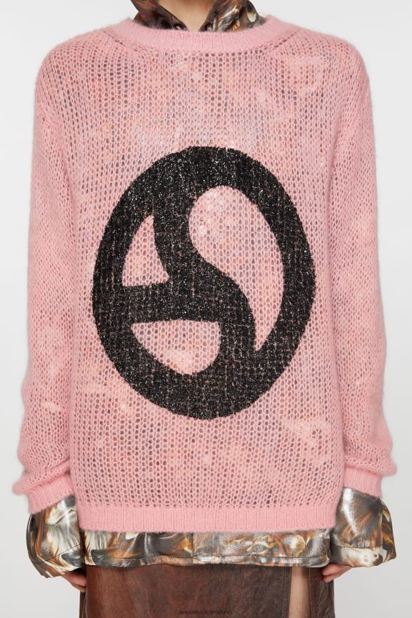 Acne Studios maglione girocollo abbigliamento rosa cipria 0N8X927