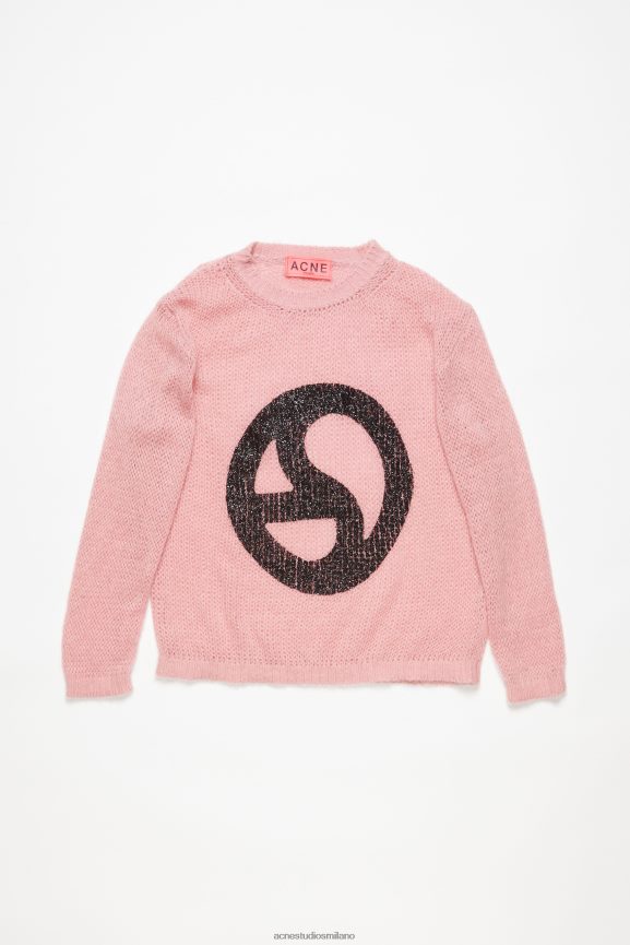 Acne Studios maglione girocollo abbigliamento rosa cipria 0N8X927