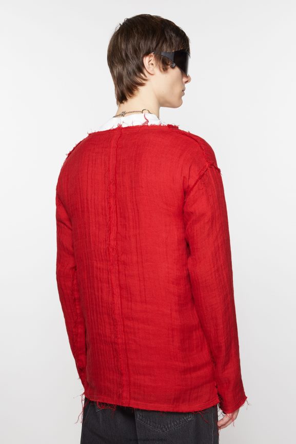 Acne Studios maglione stropicciato abbigliamento rosso 0N8X997