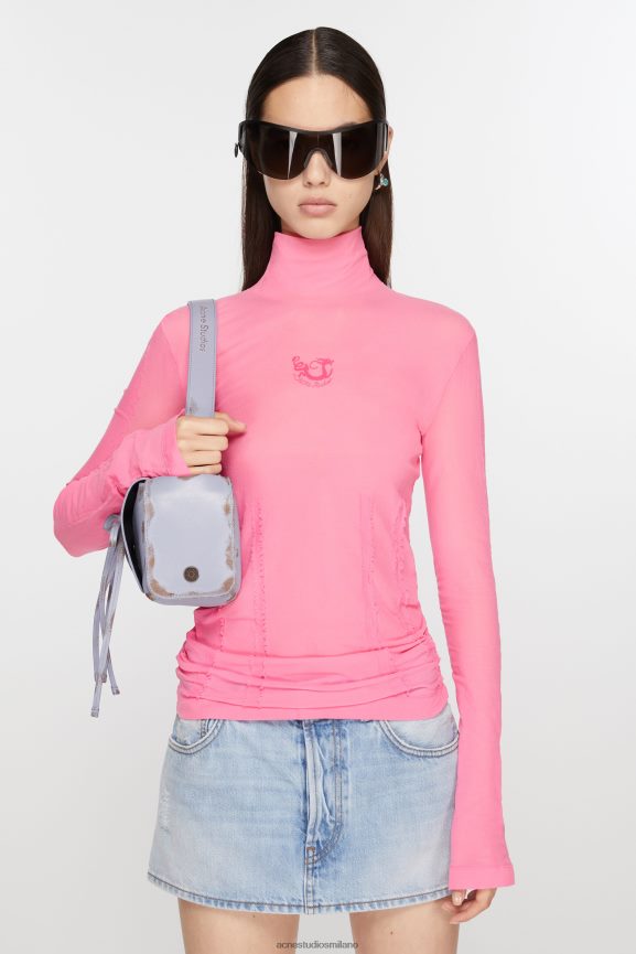 Acne Studios camicia a collo alto abbigliamento bolla rosa 0N8X373