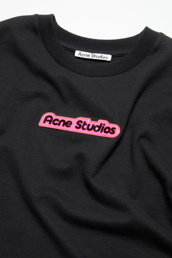 Acne Studios logo applicato sulla maglietta abbigliamento nero 0N8X1088