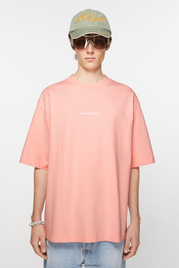 Acne Studios logo della maglietta abbigliamento rosa pallido 0N8X1108