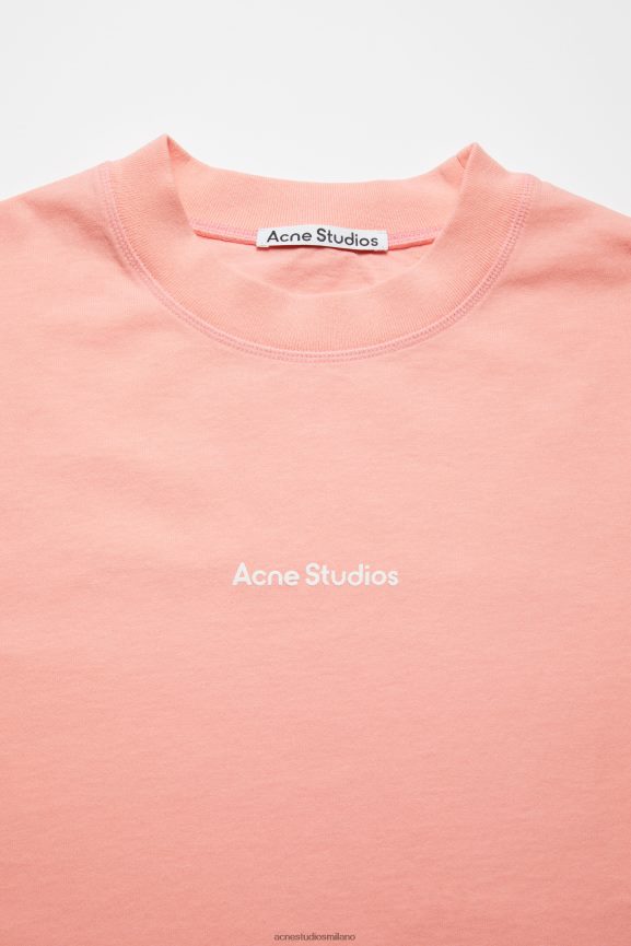 Acne Studios logo della maglietta abbigliamento rosa pallido 0N8X1108