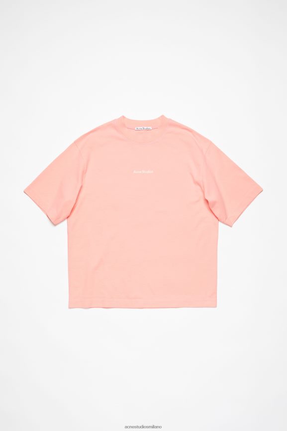 Acne Studios logo della maglietta abbigliamento rosa pallido 0N8X1108