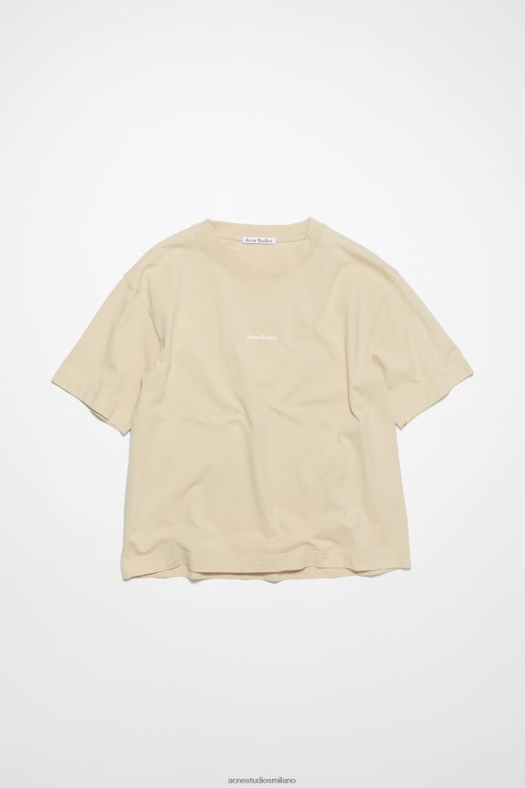 Acne Studios maglietta con logo abbigliamento beige champagne 0N8X212