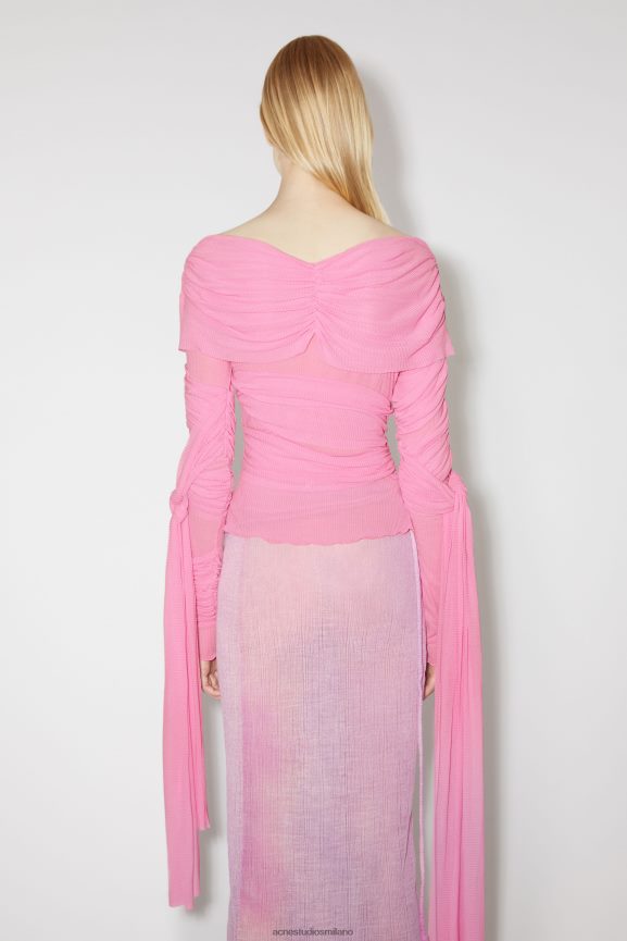 Acne Studios sfilata drappeggiata abbigliamento rosa 0N8X213