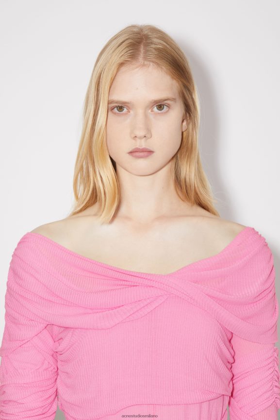 Acne Studios sfilata drappeggiata abbigliamento rosa 0N8X213