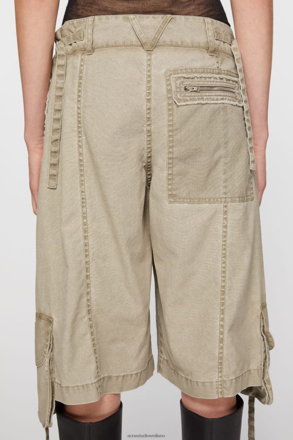 Acne Studios pantaloncini cargo abbigliamento beige kaki 0N8X334