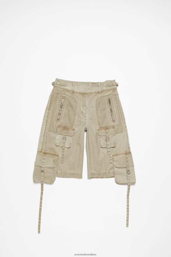 Acne Studios pantaloncini cargo abbigliamento beige kaki 0N8X334