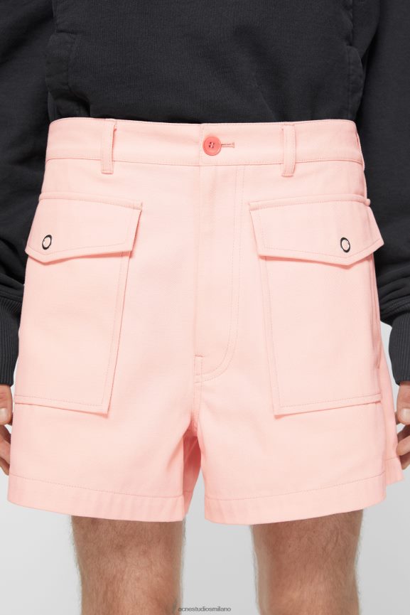 Acne Studios pantaloncini in twill abbigliamento rosa pallido 0N8X1070