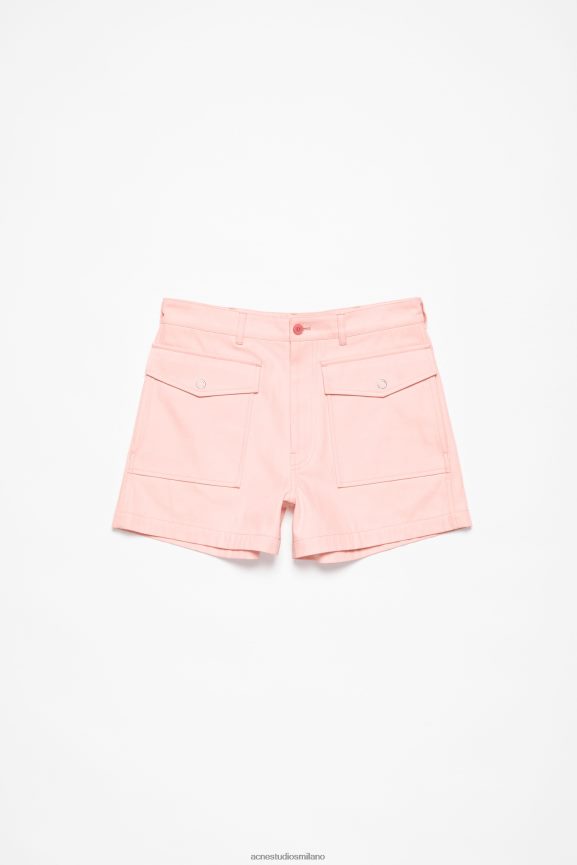 Acne Studios pantaloncini in twill abbigliamento rosa pallido 0N8X1070