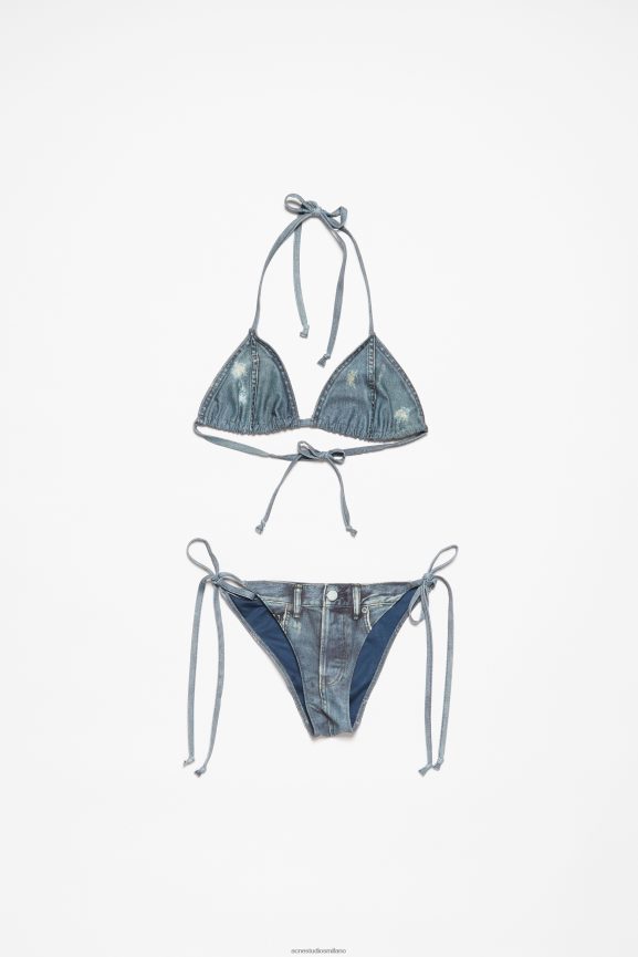 Acne Studios set bikini abbigliamento blu denim 0N8X365