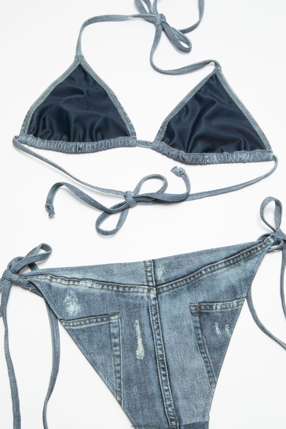 Acne Studios set bikini abbigliamento blu denim 0N8X365