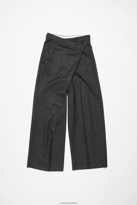 Acne Studios pantaloni avvolgenti su misura abbigliamento grigio 0N8X296