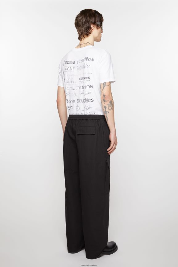 Acne Studios pantaloni cargo abbigliamento nero 0N8X1096