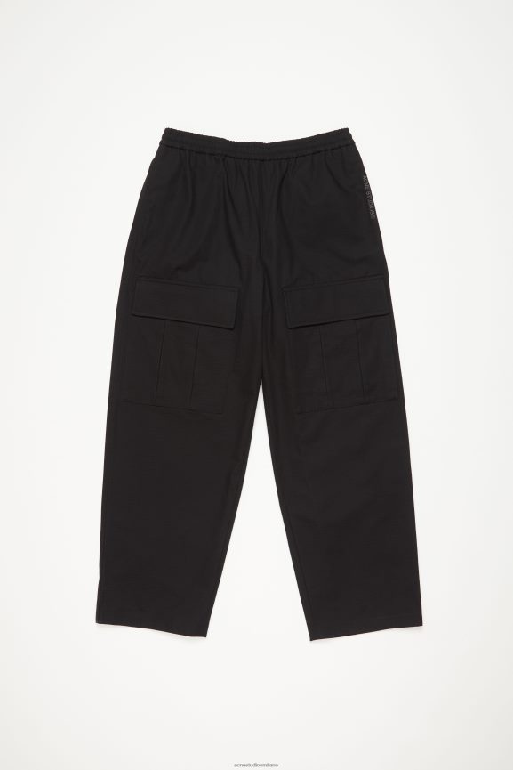 Acne Studios pantaloni cargo abbigliamento nero 0N8X1096