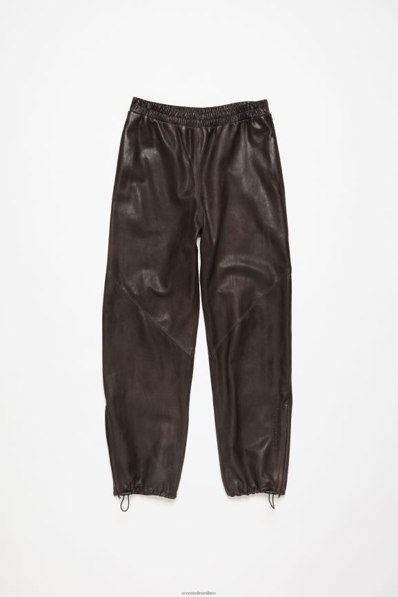 Acne Studios pantaloni casual in pelle abbigliamento marrone 0N8X304