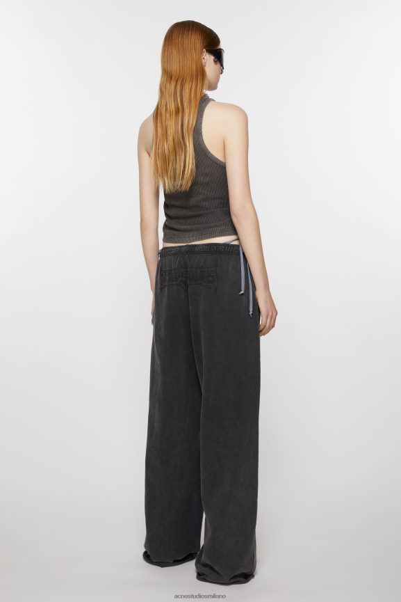 Acne Studios pantaloni della tuta abbigliamento nero sbiadito 0N8X297