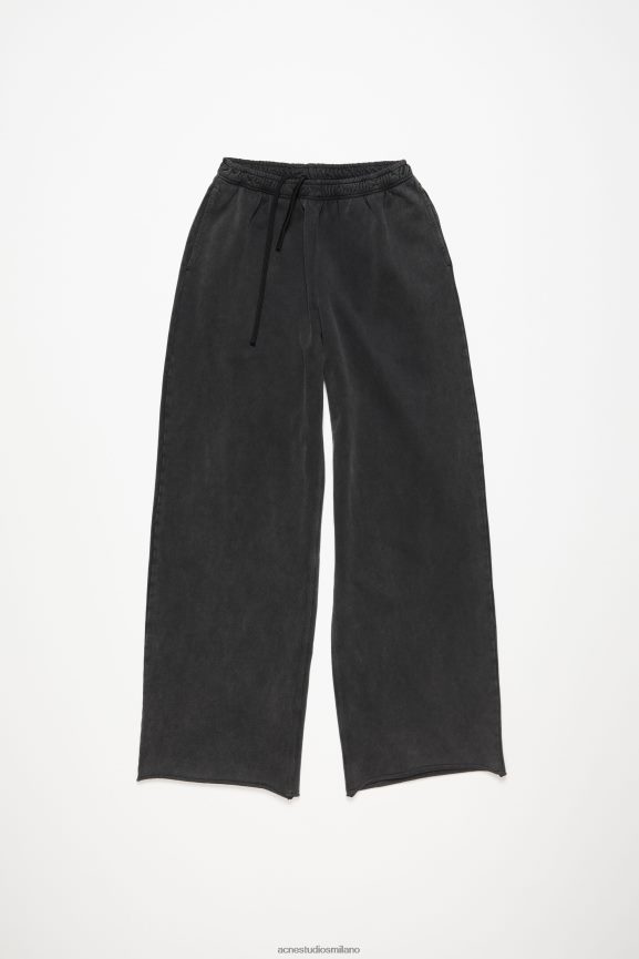 Acne Studios pantaloni della tuta abbigliamento nero sbiadito 0N8X297