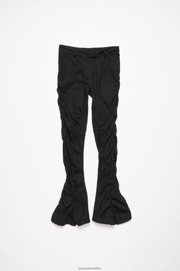 Acne Studios pantaloni di lino fluido abbigliamento nero 0N8X293