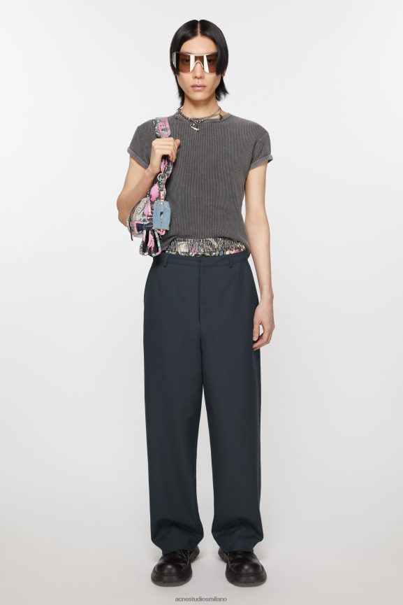 Acne Studios pantaloni in misto lana abbigliamento marina scura 0N8X1047