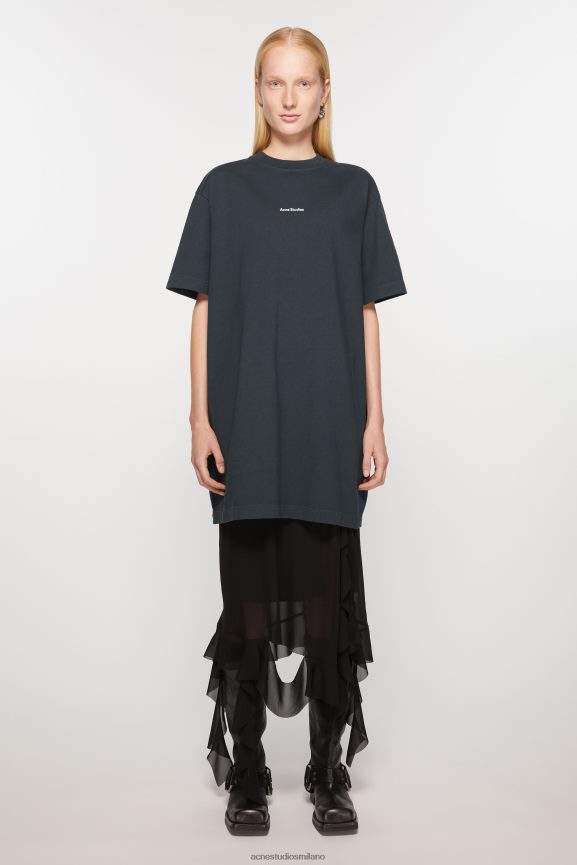 Acne Studios Abito T-shirt con logo abbigliamento nero 0N8X267